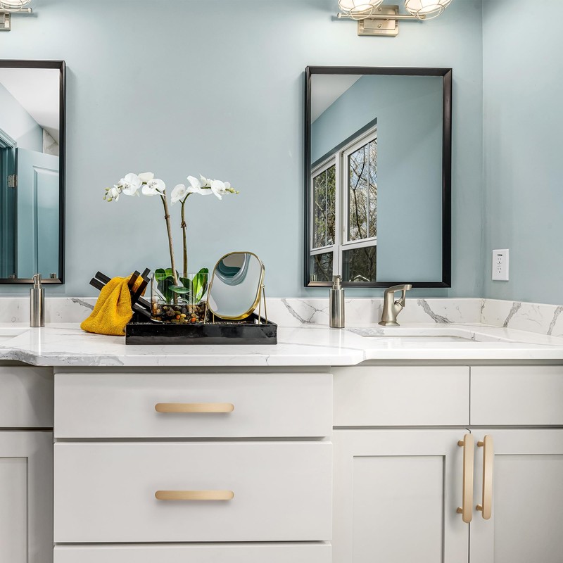 KOPPALIVE 6-Pack Solid Brass Cabinet Pulls, Gold Handles for Cabinets,