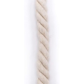 Tosnail 50 Feet 5/8" Natural Triple-Strand Twisted Cotton Rope
