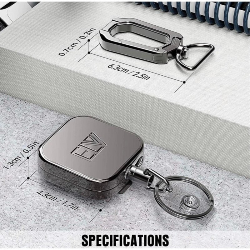ELV Heavy Duty Self Retractable ID Badge Holder Key Reel