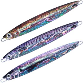 [TACKLAND] High Cost Metal Jig Set 2.1 oz (60 g) 80 g 100 g 120 g 150 g 200 g Actual Color Shore Jigging Offshore Vertical Embankment Boat Fishing Jig Lure Blue Fish (Real Bait Color Set, 3 Piece Set,