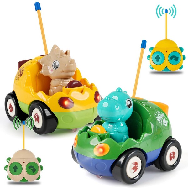 INSFUN Remote Control Dinosaur Car Toys for Toddler Kids -