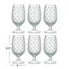 Creative Co-Op Glass Hobnail Stemmed Drinking Glass, Clear, Set of