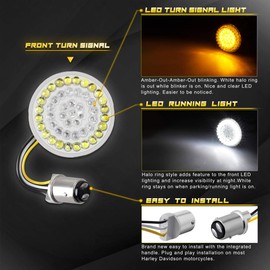 NTHREEAUTO 2 Inch Bullet Front & Rear LED Turn Signals 12V Motorcycle Brake Running Lights Panel with 1157 Base Compatible with Harley Sportster, Dyna, Iron 883, Road King, Softail, Electra Glide