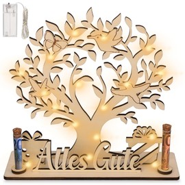 Jostift Geldbaum Geschenk aus Holz, Lebensbaum Deko, Geldbaum Hochzeit, Personalisierte Geburtstag Geschenk, Geldgeschenke Verpackung für Männer Frauen Brautpaar