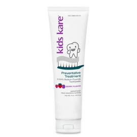 Kids Kare 0.24% Sodium Fluoride Toothpaste, Berry Flavor, 4 Oz, 1 Ct | Helps Strengthen Enamel, Supports Remineralization, Kids Toothpaste for Daily B