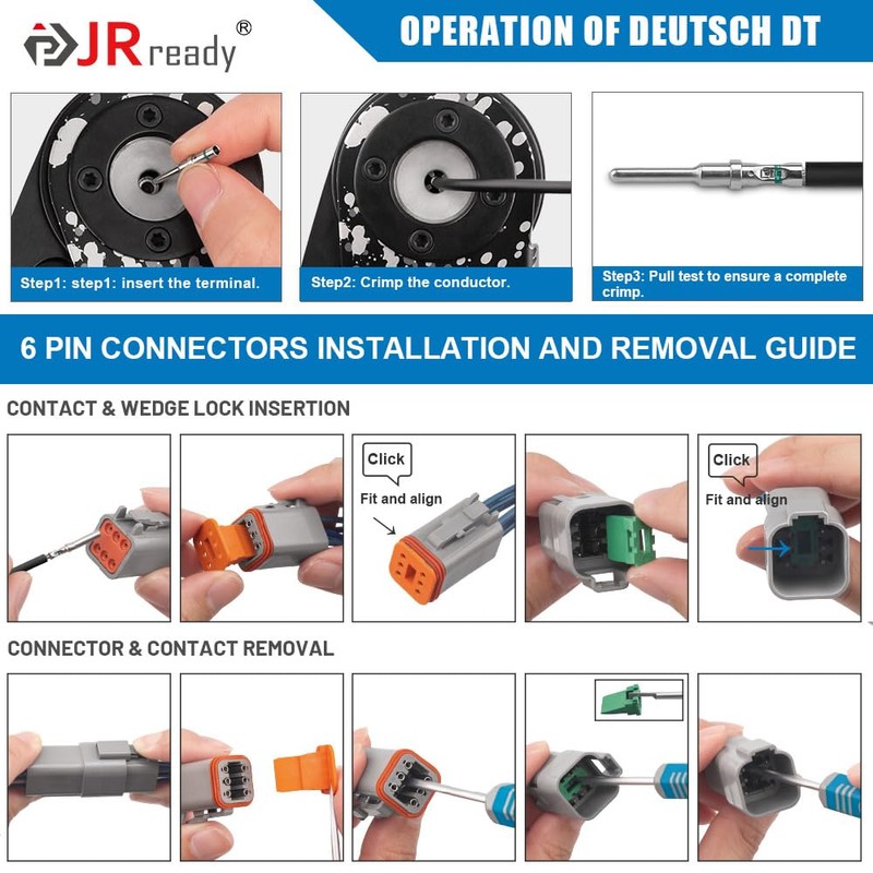 JRready ST6328-6 Deutsch DT Series Connector 5 Kit 6 Pin