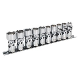 Sealey Metric Universal Joint Socket Set 10pc 3/8"Sq Drive 6pt WallDrive AK2710