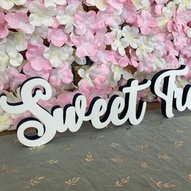 Luck and Luck Sweet Treats Table Sign, Wooden Wedding Decorations, Freestanding Sweet Sign, Wood Wedding Sign, Table Decoration