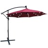10 ft Outdoor Solar Powered LED Lighted Patio Umbrella Waterproof