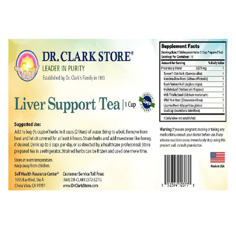 Dr. Clark Store Liver Support Tea – 1 Cup, Supports