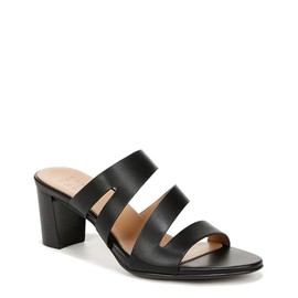 Naturalizer Womens Beaming Strappy Slide Heeled Sandal Black Smooth 10 M