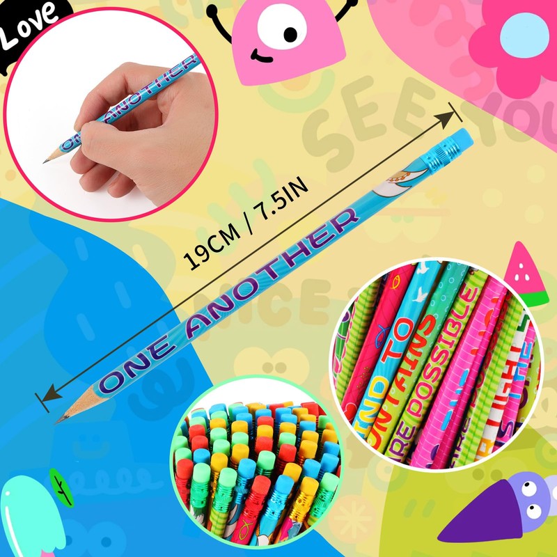 Kolewo4ever 100 Pieces Bible Verses Pencils Religious Pencil Christian Pencils