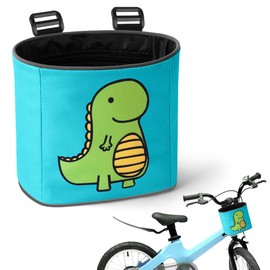 Adiwo Bike Basket Kids, Boys Bike Basket Waterproof Bicycle Front Basket, Detachable Bike Handlebar Basket, 210D Oxford Cloth Basket Carrier Bag with Cartoon Pattern, Bike Accessories For Girls Boy