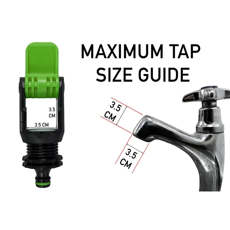 Green Universal Tap Connector Adapter Mixer Kitchen Garden Hose Pipe