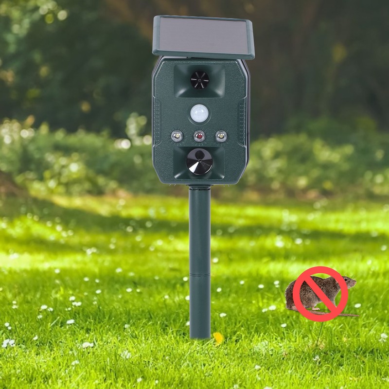 Outdoor Solar Power Animal Repellent Garden Ultrasonic Infrared Induction Bird