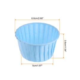 HARFINGTON 50Pcs Cupcake Baking Cups 3.5oz Standard Size Paper Cupcake Liners Greaseproof Wrappers Disposable for Wedding Birthdays Christmas Dessert, Blue