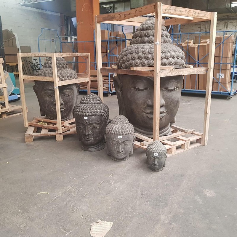 Oriental Galerie Buddha Head Stone Figure Sculpture Stone Lava Sand