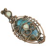 Copperie Evil Eye Natural Labradorite & Moonstone Gemstone Pendant Copper