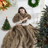 OMERAI Faux Fur Blanket, Ultra Soft Luxury Fuzzy Throw Blanket,