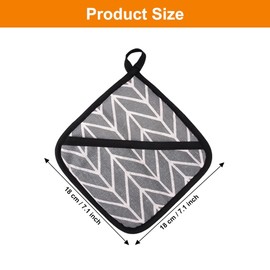 6 Pieces Kitchen Pot Holders, 18 x 18 cm Oven Square Hot Pads with Pocket