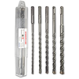 WERHE SDS Plus Concrete Drill Bit Set 5 Pieces 6, 8, 10, 12, 14 x 210 mm Hammer Drill Bit Masonry Drill Concrete Drill Bit