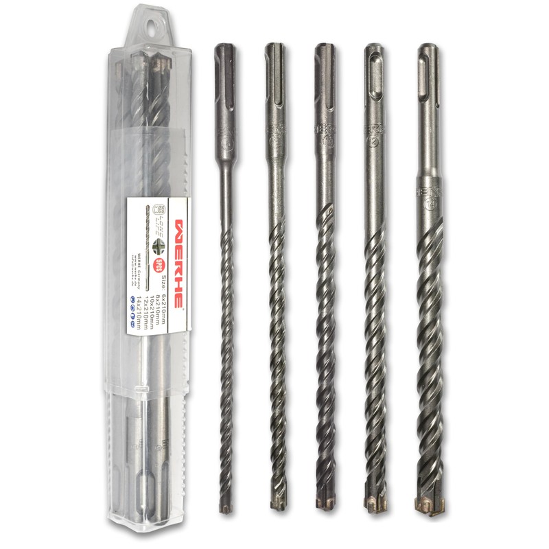 WERHE SDS Plus Concrete Drill Bit Set 5 Pieces 6,
