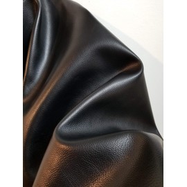 Black Soft Faux Vegan PU (Peta Approved Vegan) Leather Fabric Sheet by The Yard Pleather 0.9 mm Nappa 3 Yards (108 x 54 inch) Soft Smooth Upholstery (Black Pebble, 3 Yards (108"x54")