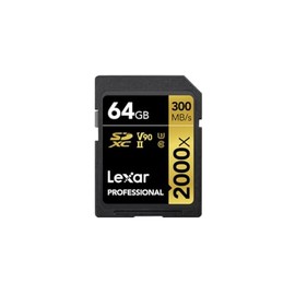 Lexar Professional 64GB SDXC 2000X UHS II 読み取り 300mb 書き込み 260mb 4K メモリーカード (LSD2000064G-BNNNG)