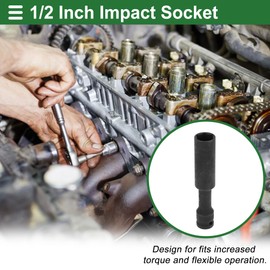 Motoforti Universal Impact Socket Hardware Tool 128mm Durable Alloy Steel Black 1 Pcs 6 Point 19mm for Car Motorcycle Dirtbike Repair 1/2 Inch Drive