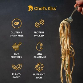 Chef's Kiss Lupin Protein Spaghetti – High Protein (20g), Gluten Free, Fiber Rich, Plant-Based Spaghetti Made from Lupins, High Protein Alternative - 8 oz (5 Pack)