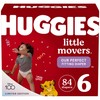 Huggies Little Movers Baby Diapers, Size 6 (35+ lbs), 84