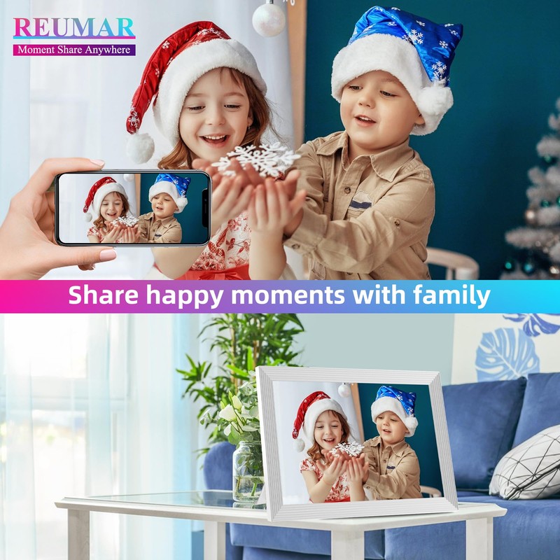 REUMAR 32GB Digital Photo Frame，10.1inch Smart WiFi Digital Picture Frame