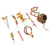 8pcs Parrot Toys Adjustable Coconut Shell Ladder Hanging Toys Interactive