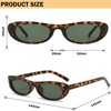 piscm Trendy Oval Sunglasses for Women Men Fashion Narrow Tiny