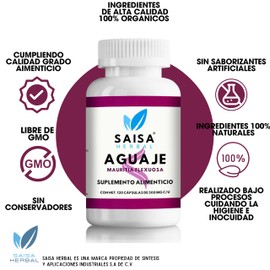 Fenogreco 100 cápsulas Aguaje 120 cápsulas, 100% puros SAISA HERBAL.