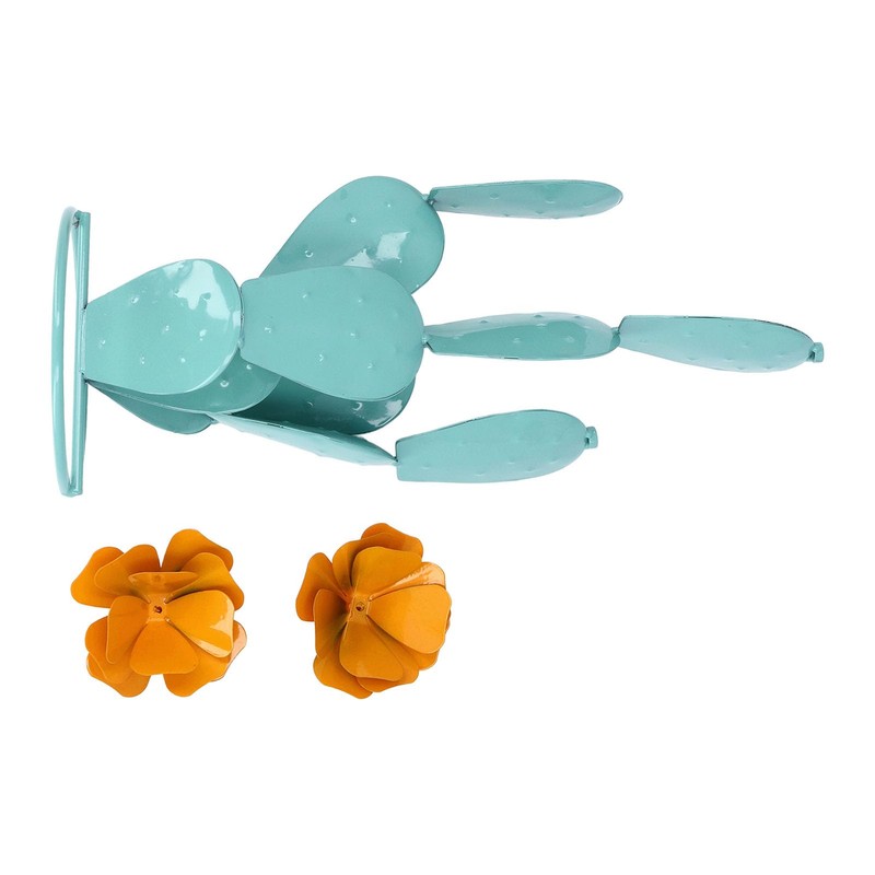 Metal Cactus Statue Decor Life Size Yard Art with Easy