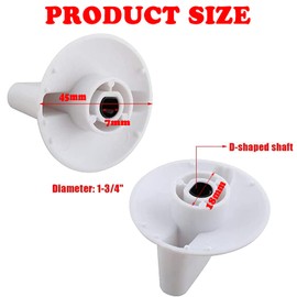 WH1X2721 Dryer Washer Timer Knob compatible with GE Hotpoint, Replaces AP2044893 123C7931 EA271094 PS271094 1-3/4 Inch Diameter, D-Shaped Shaft, 4 Pack