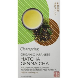 Clearspring Organic Japanese Matcha Genmaicha, Green Teabags, Pack of 4, 0.316 kg