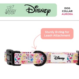 Sassy Woof Dog Collar Disney's Aurora - L, Adjustable, Durable, Comfortable and Stylish Pet Accessories for Large Dogs