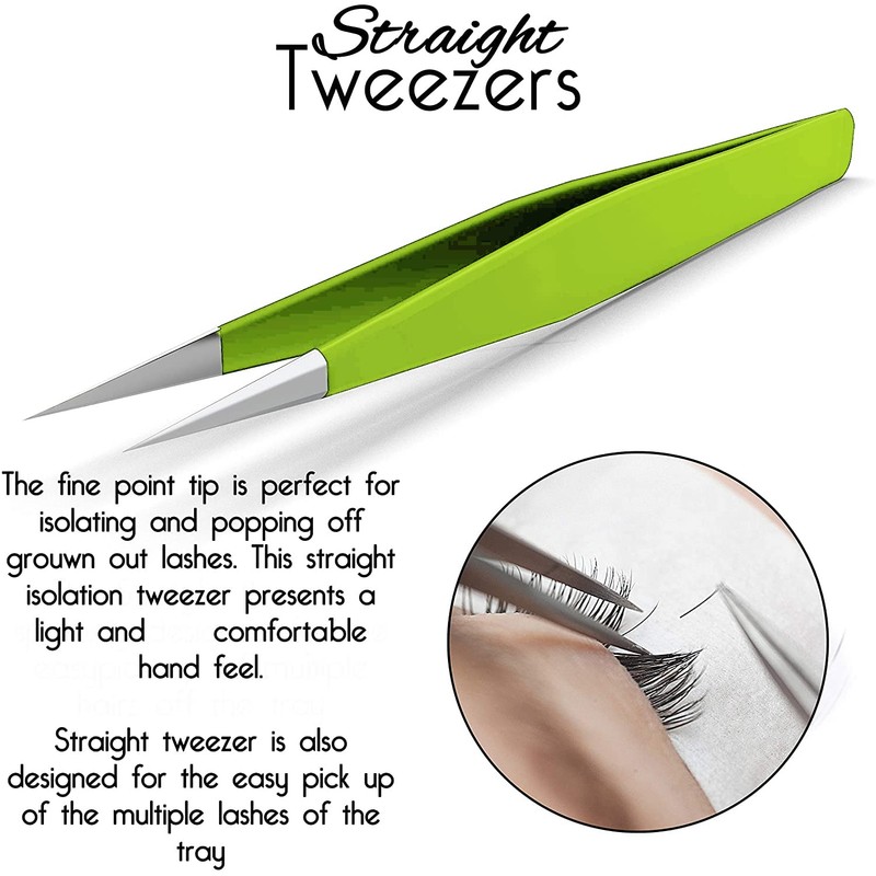 SIVOTE Lash Tweezers for Eyelash Extensions, Hand Calibrated Straight &
