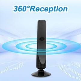 2025 Upgraded Indoor TV Aerial - High Gain Freeview HD 350+ Miles Long Range with Magnetic Base & 9ft Coax Cable for 4K 1080P Smart TVs