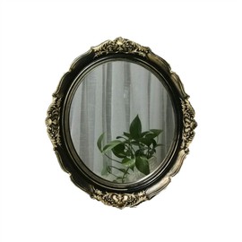 Yamfurga Decorative Mirrors Tray, Hanging Wall Mirror, Vintage Multi-Functional Display Tray, Jewelry Trays, Vanity Trays, Serving Trays,13" W x 15" L, Golden Black