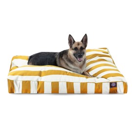 Yellow Vertical Stripe Extra Large Rectangle Pet Bed