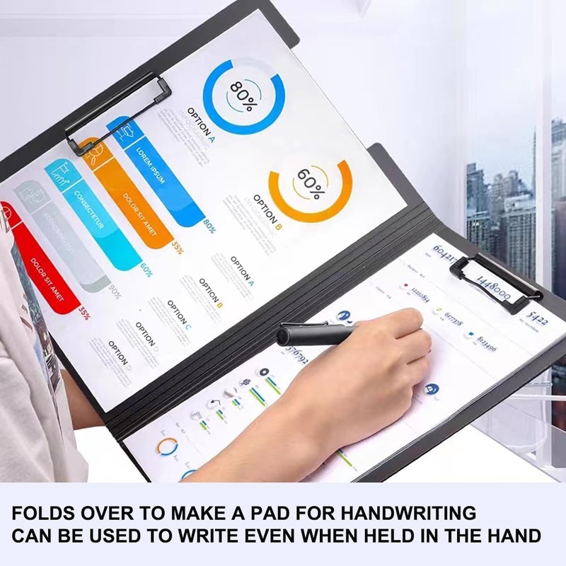 Pack of 2 A4 Clipboards with Lid, A4 Writing Case