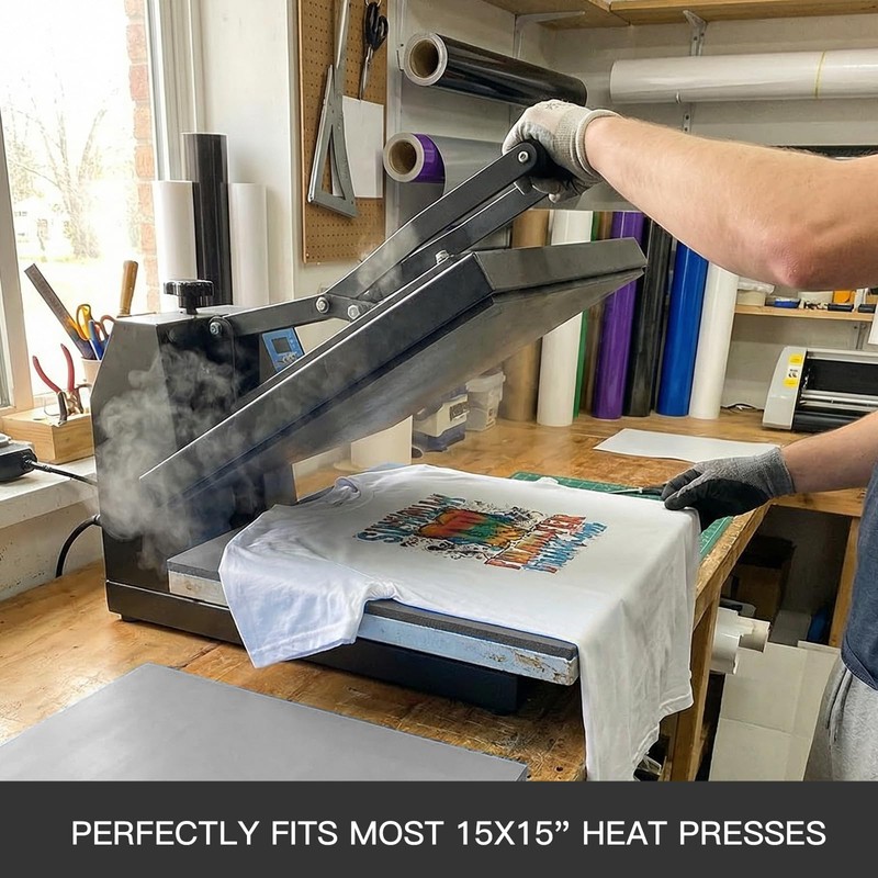 Heat Press Mat 15x15 Inch, Industrial Grade Heat Resistant Silicone