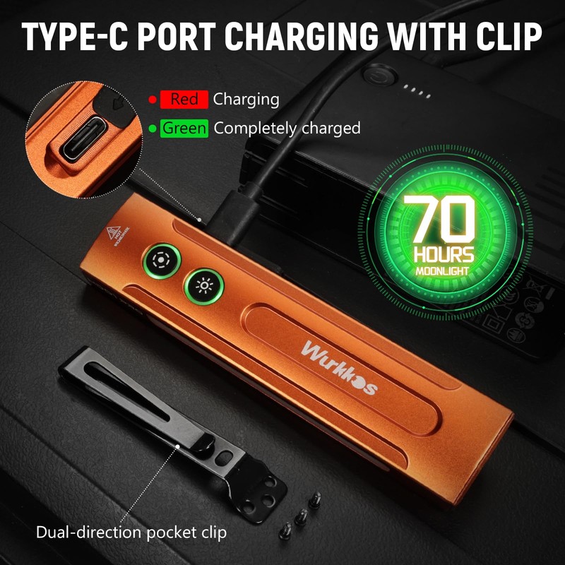 Wurkkos HD01 PRO 6-in-1 Flashlight 1200LM Flat EDC Flashlight with