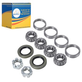 Mixopoly 2 Sets Golf Cart Front Wheel Hub Bearings and Seals Kit for Club Car DS and Carryall 1982-2002 Gas and Electric Replace OEM 1011393, 1013135, 11949, 7840