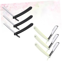 VICASKY 6pcs Manual Beard Shaver for Men Safe Razor Holder for Hair Salons Includes White Black Shaving Tools for Beard and Eyebrow Grooming