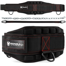 Advanced Dip Belt V2 – Heavy-Duty Weighted Belt with Reinforced Back, Chain & Nylon Strap – 3-Point Anchor D-Rings for Dips, Pull-Ups, Squats & More (XX-Large)