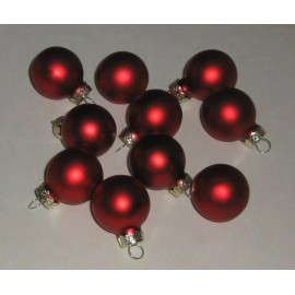 Unbranded Red Glass Miniature Balls Christmas Ornaments Satin for Feather Wire Tree